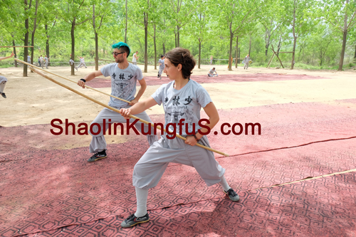 Students training shaolin stick here in 2013 Year.