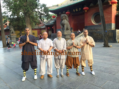 Masters and foreign students in Shaolin Temple
