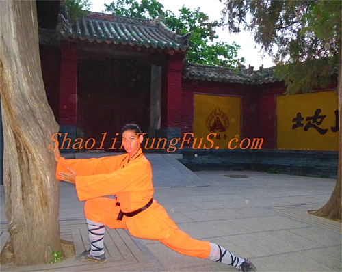 ​Female student training in the original Shaolin monastery