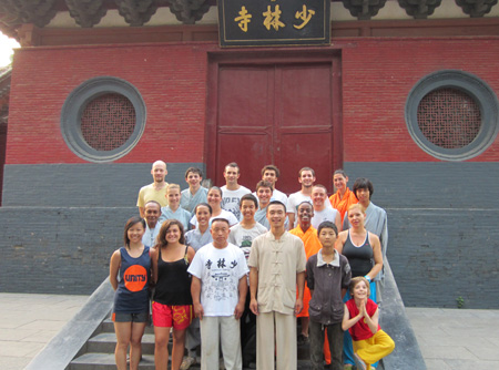 Students and masters inside shaolin temple China of 2015 Year.