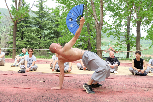 Shaolin kung fu weapon study on Song Mountain.