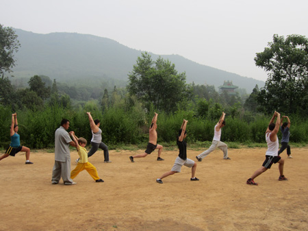 Kid training Shaolin Kung Fu here